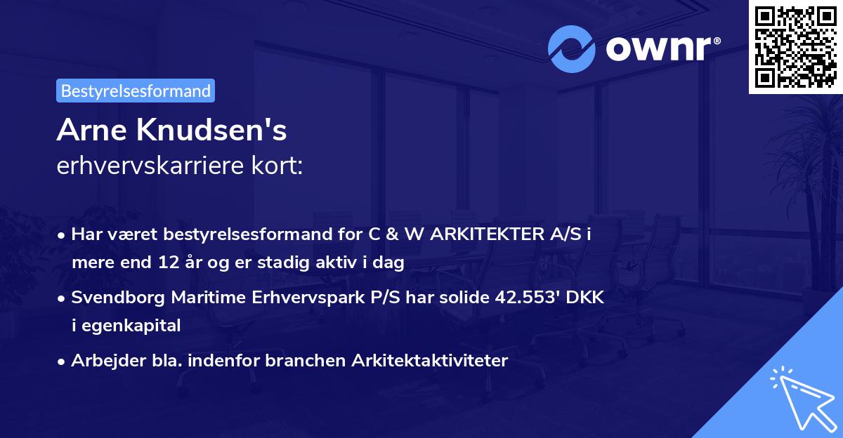 Arne Knudsen's erhvervskarriere kort