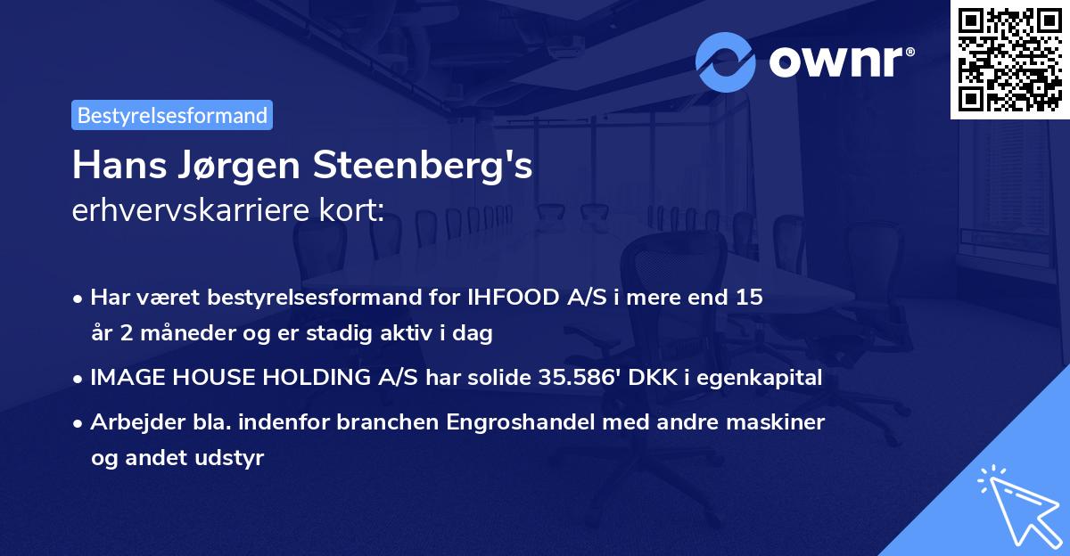 Hans Jørgen Steenberg's erhvervskarriere kort