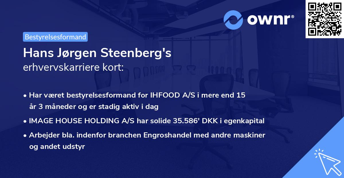 Hans Jørgen Steenberg's erhvervskarriere kort