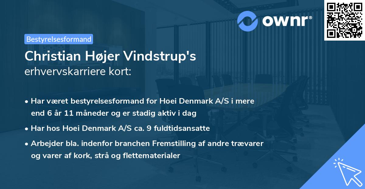 Christian Højer Vindstrup's erhvervskarriere kort