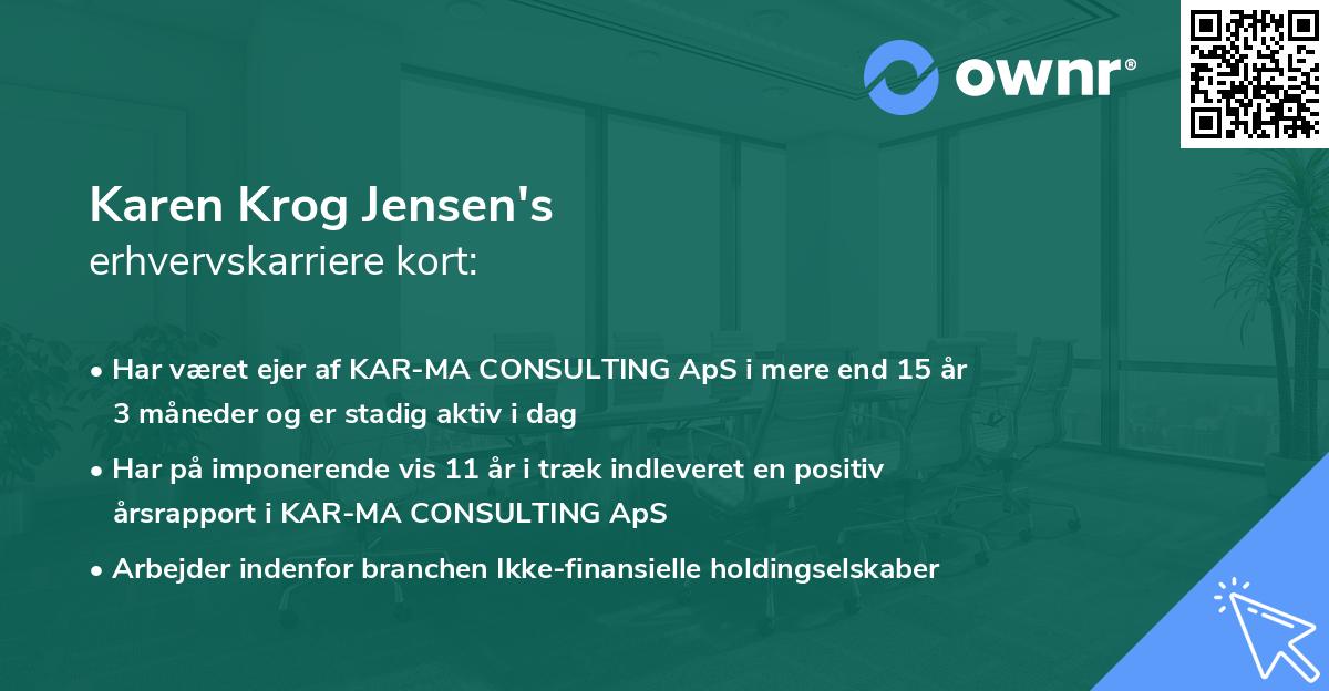Karen Krog Jensen's erhvervskarriere kort