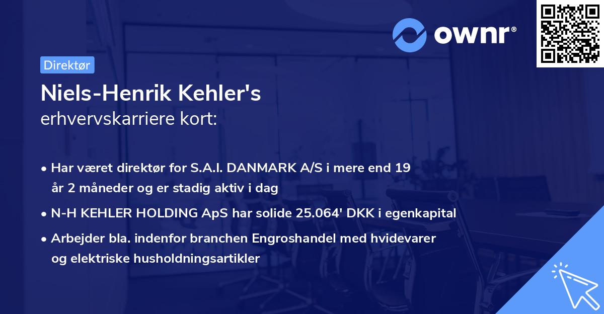 Niels-Henrik Kehler's erhvervskarriere kort