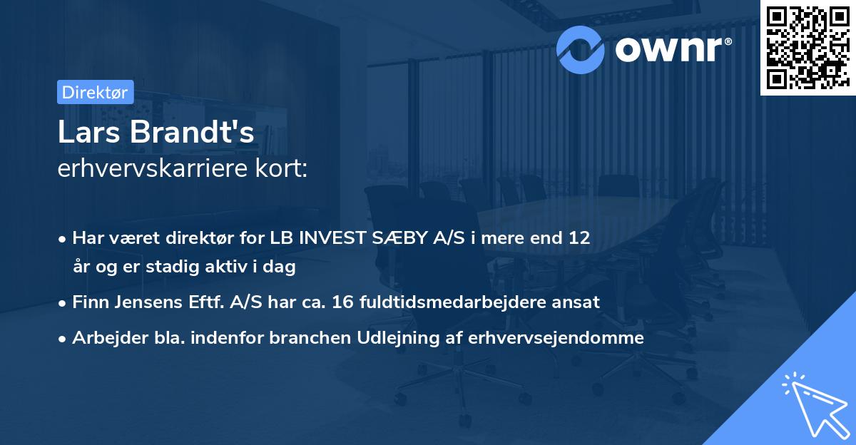 Lars Brandt's erhvervskarriere kort