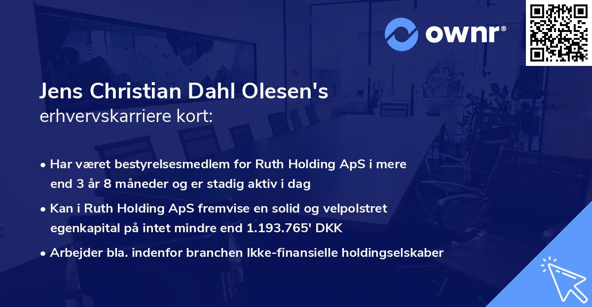 Jens Christian Dahl Olesen's erhvervskarriere kort