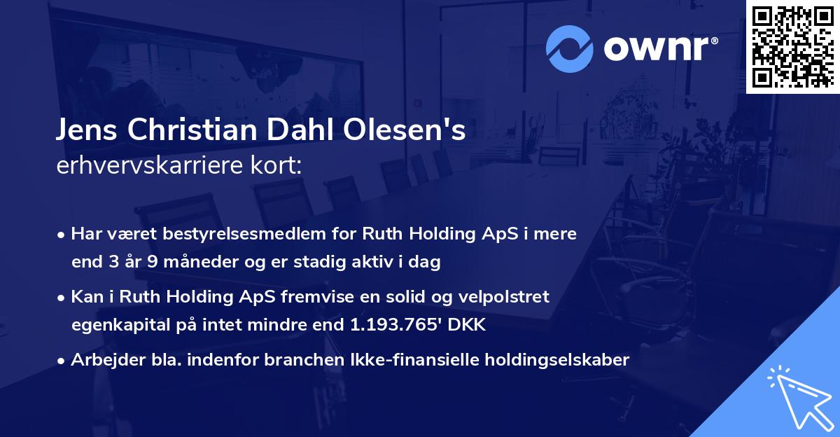 Jens Christian Dahl Olesen's erhvervskarriere kort