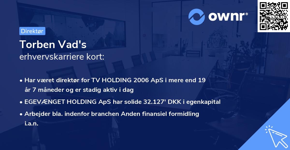 Torben Vad's erhvervskarriere kort