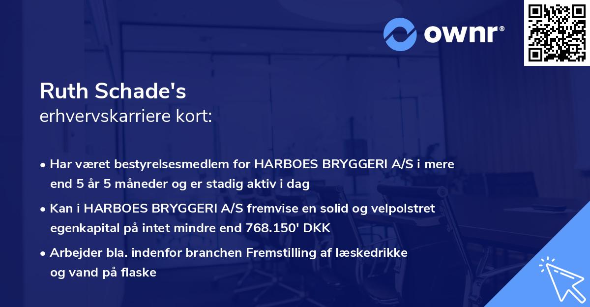 Ruth Schade's erhvervskarriere kort