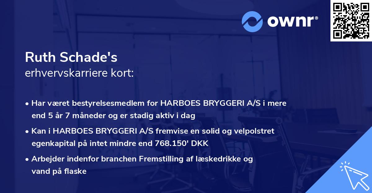 Ruth Schade's erhvervskarriere kort