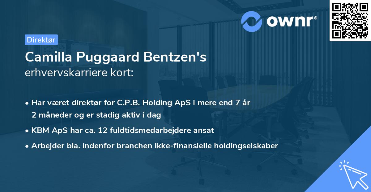 Camilla Puggaard Bentzen's erhvervskarriere kort
