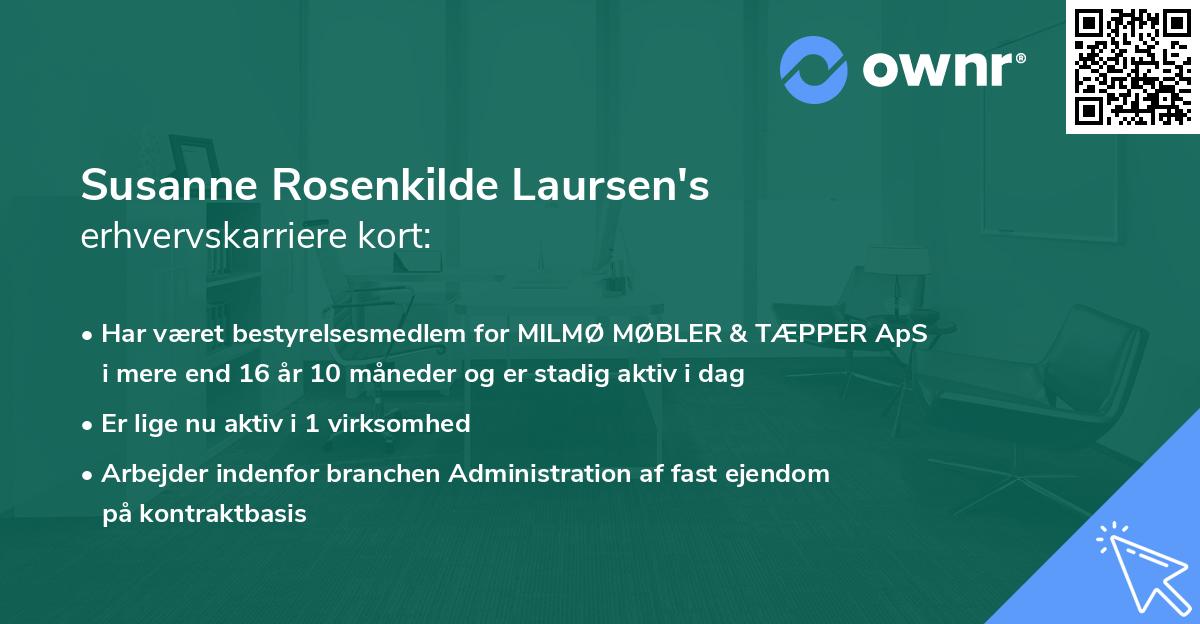 Susanne Rosenkilde Laursen's erhvervskarriere kort