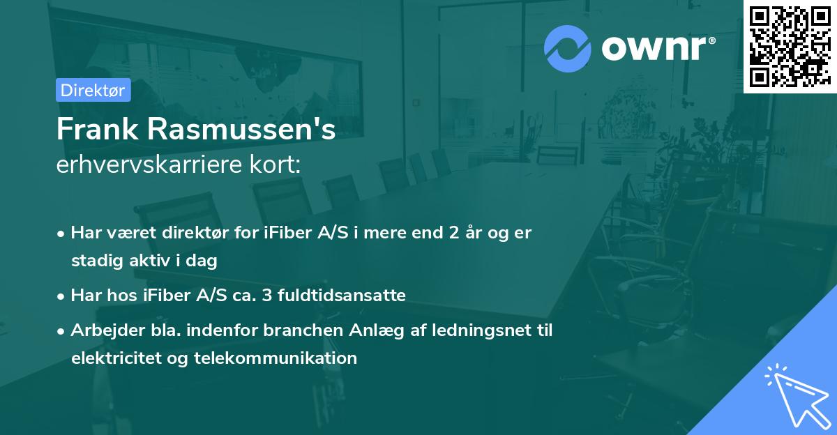 Frank Rasmussen's erhvervskarriere kort