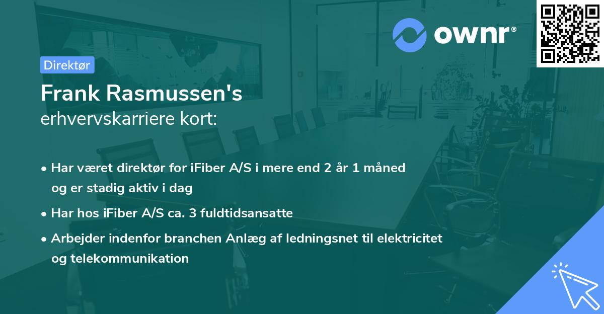 Frank Rasmussen's erhvervskarriere kort