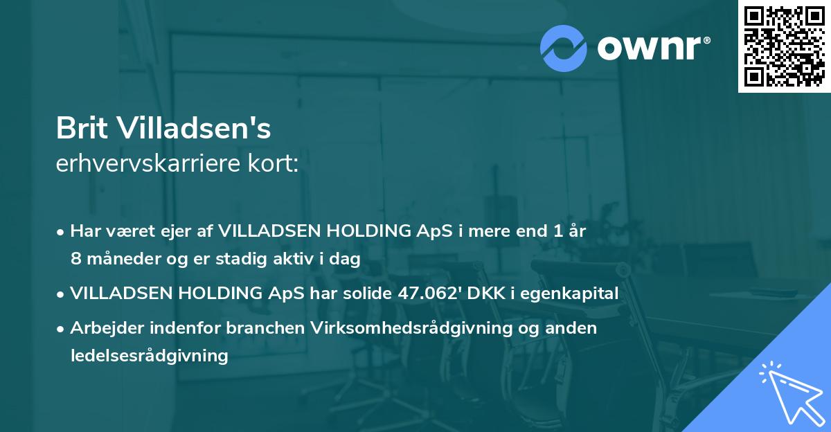 Brit Villadsen's erhvervskarriere kort
