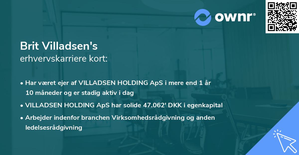 Brit Villadsen's erhvervskarriere kort