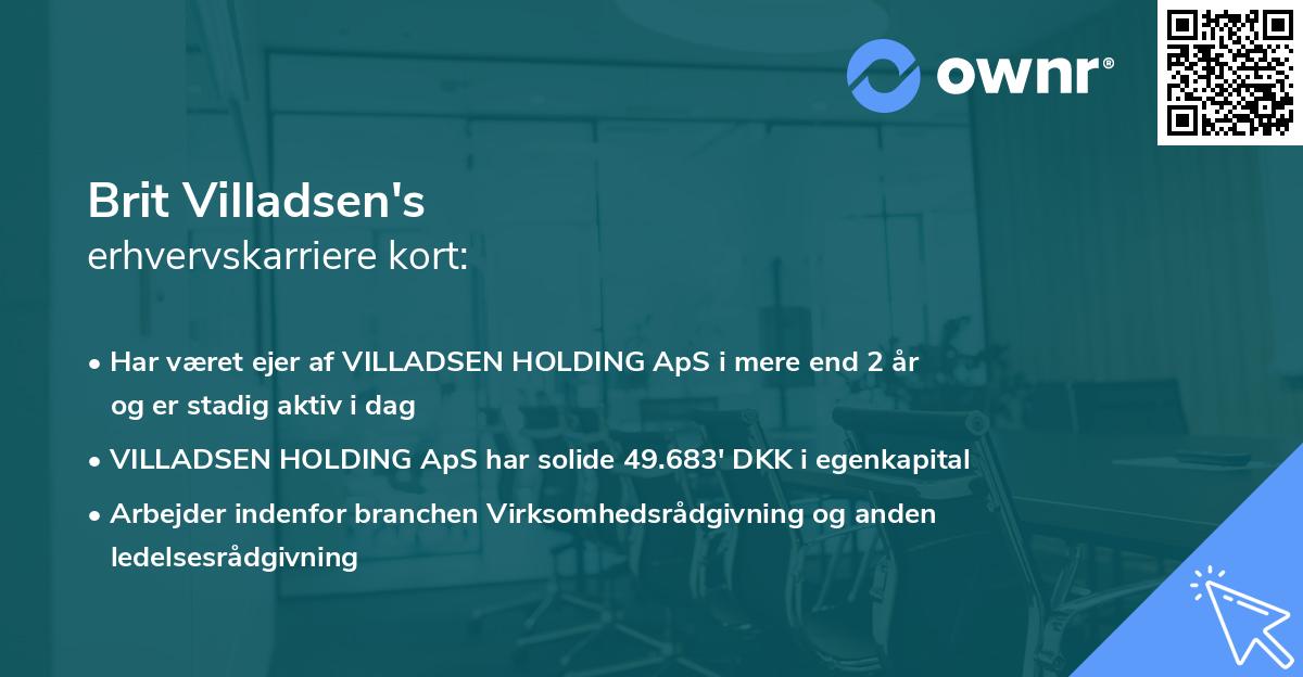Brit Villadsen's erhvervskarriere kort