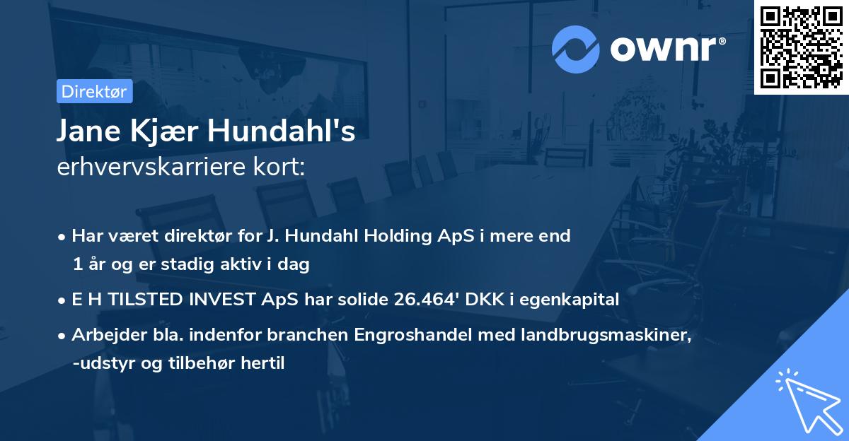 Jane Kjær Hundahl's erhvervskarriere kort