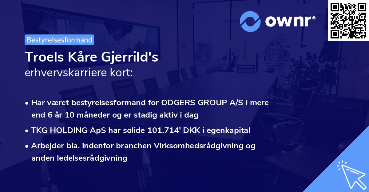 Troels Kåre Gjerrild's erhvervskarriere kort