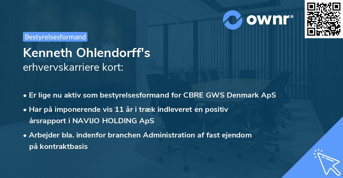 Kenneth Ohlendorff's erhvervskarriere kort