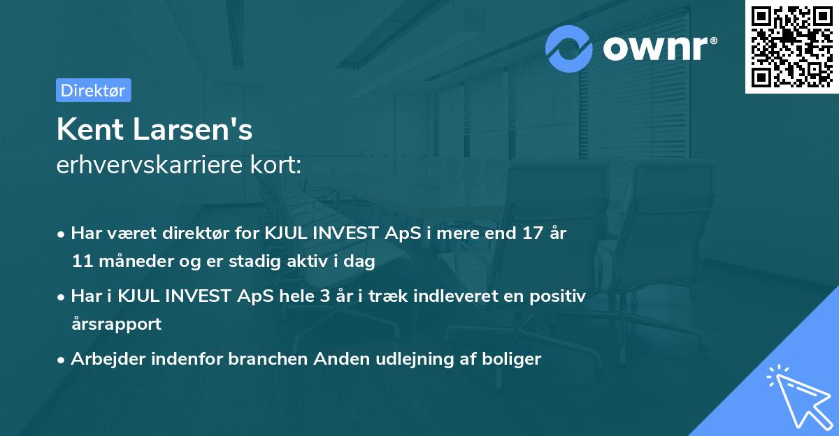 Kent Larsen's erhvervskarriere kort