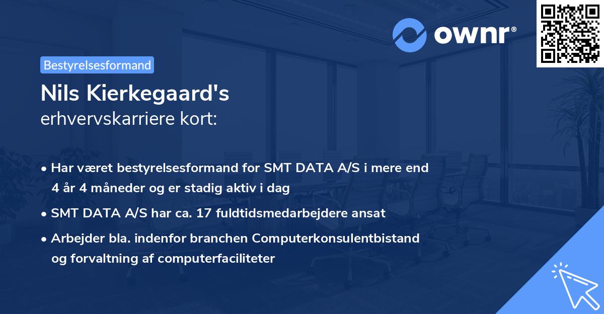 Nils Kierkegaard's erhvervskarriere kort