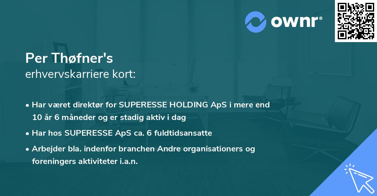 Per Thøfner's erhvervskarriere kort