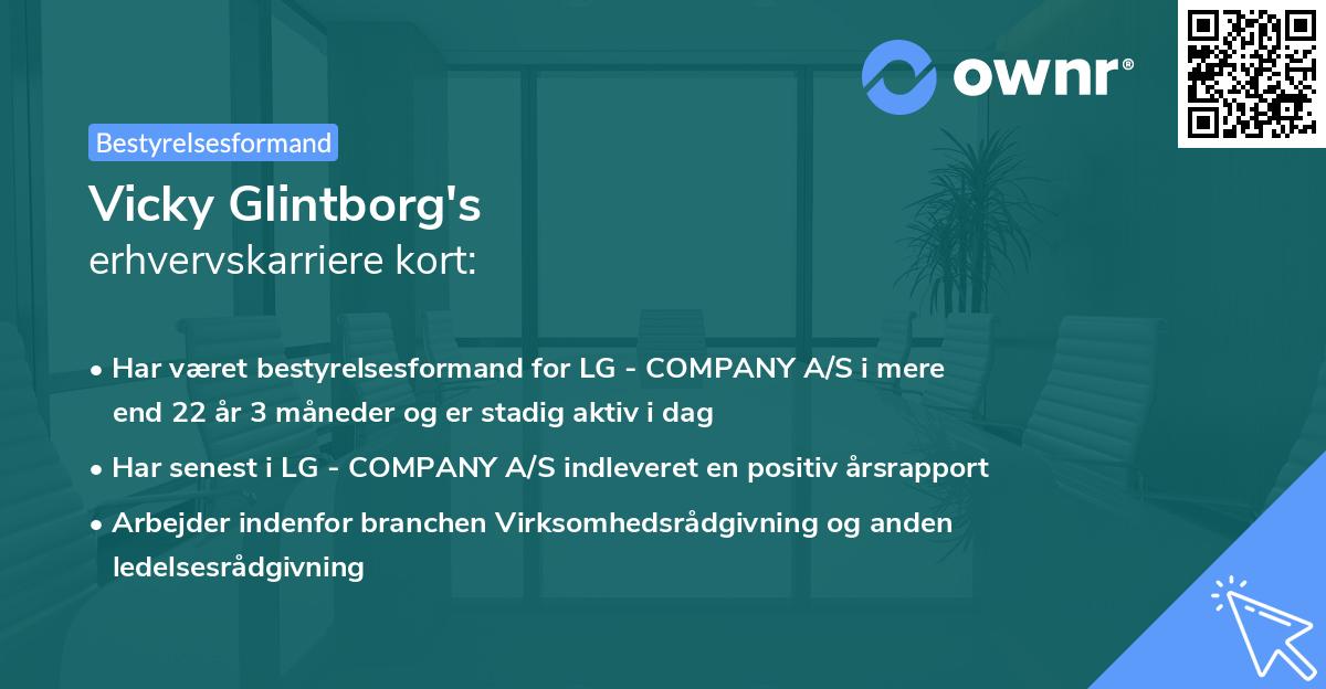 Vicky Glintborg's erhvervskarriere kort