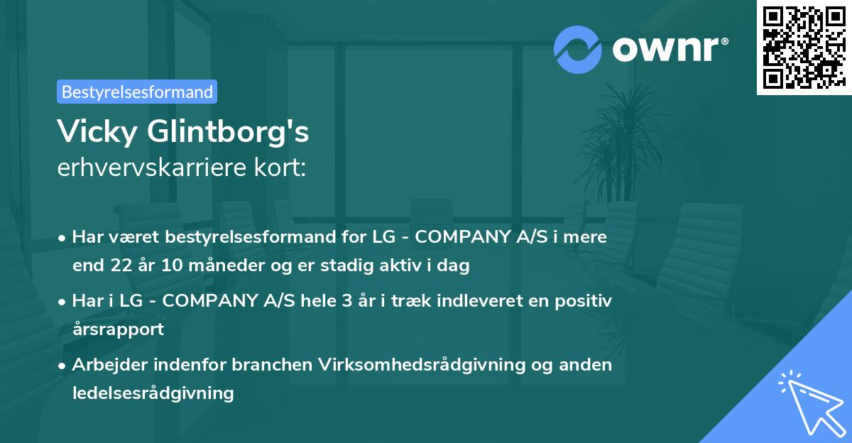 Vicky Glintborg's erhvervskarriere kort