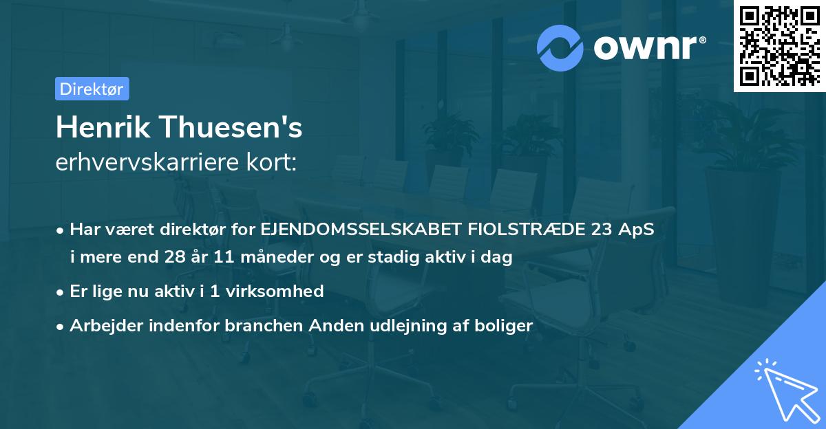 Henrik Thuesen's erhvervskarriere kort