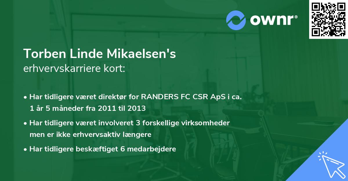 Torben Linde Mikaelsen's erhvervskarriere kort