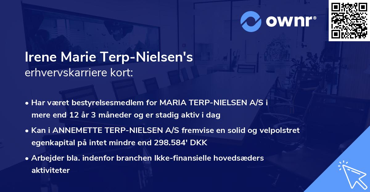 Irene Marie Terp-Nielsen's erhvervskarriere kort