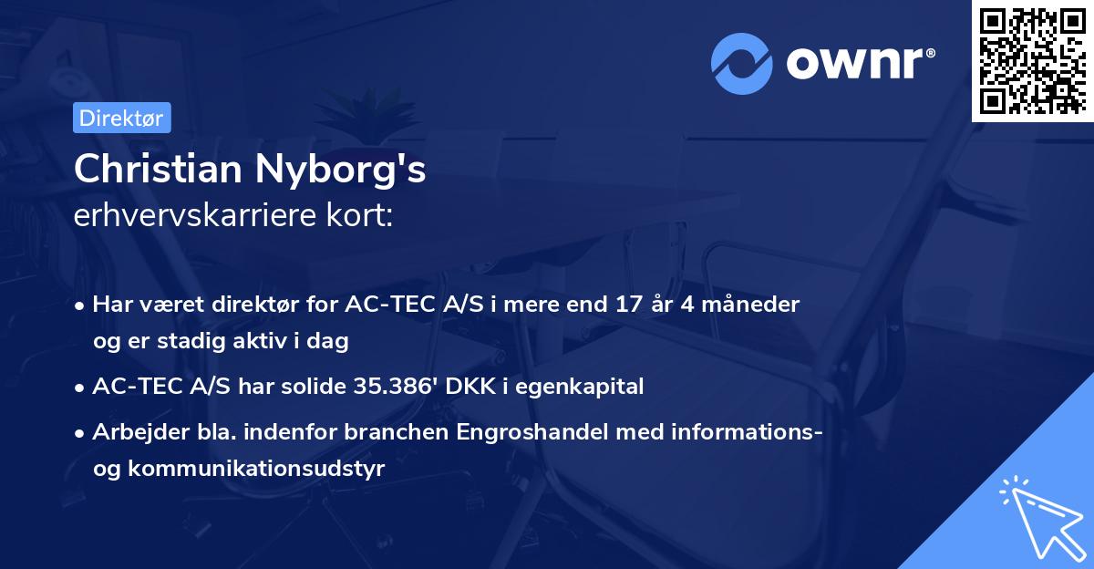 Christian Nyborg's erhvervskarriere kort