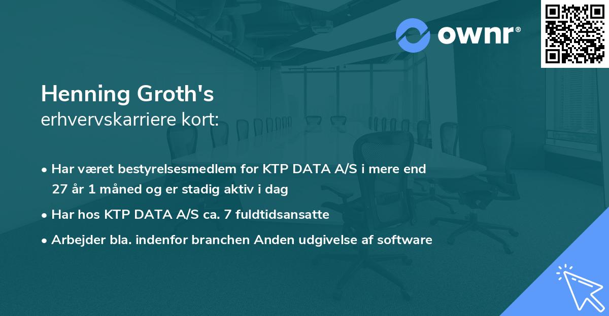 Henning Groth's erhvervskarriere kort