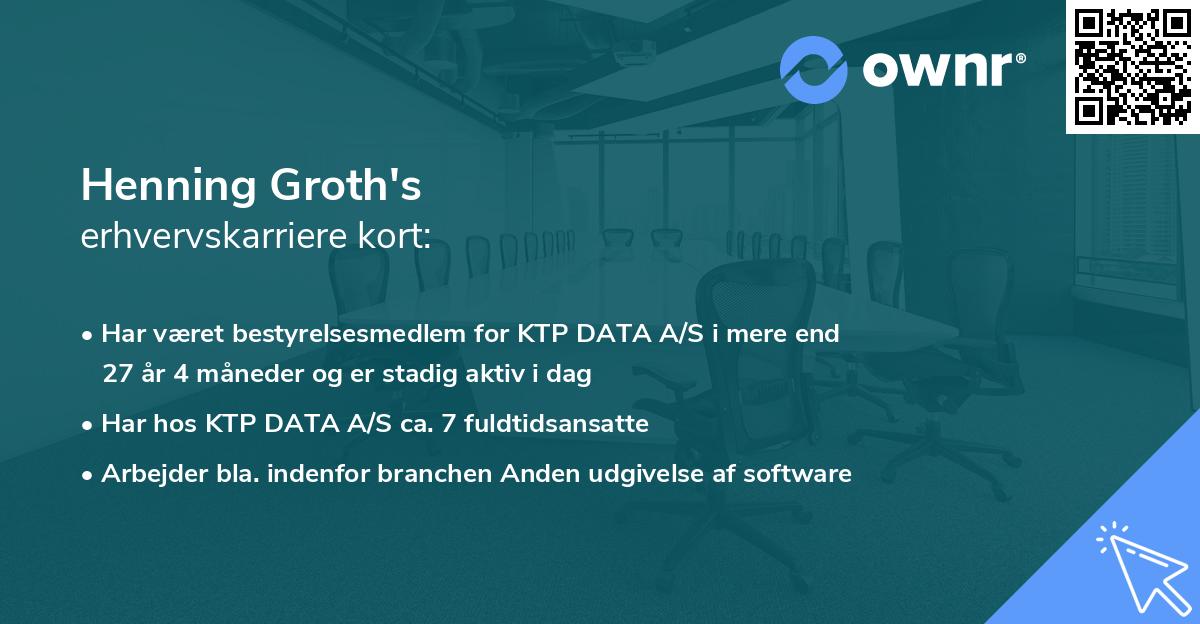 Henning Groth's erhvervskarriere kort