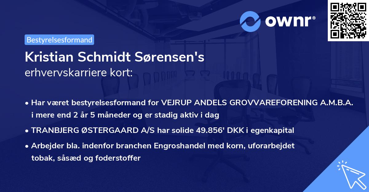 Kristian Schmidt Sørensen's erhvervskarriere kort