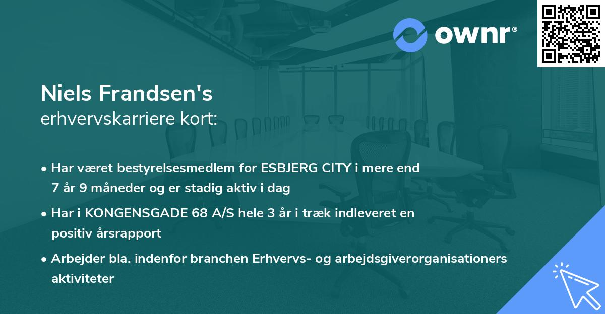 Niels Frandsen's erhvervskarriere kort