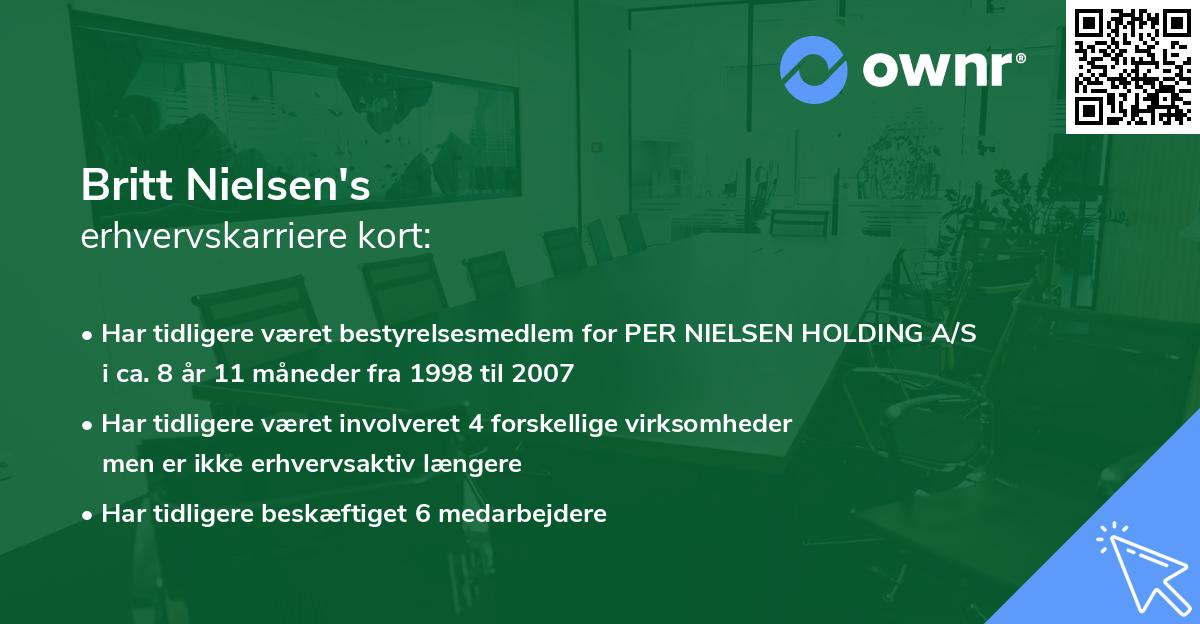 Britt Nielsen's erhvervskarriere kort