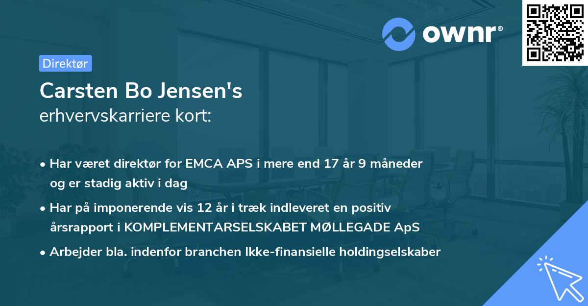 Carsten Bo Jensen's erhvervskarriere kort
