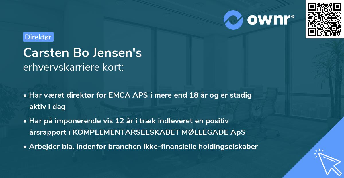 Carsten Bo Jensen's erhvervskarriere kort