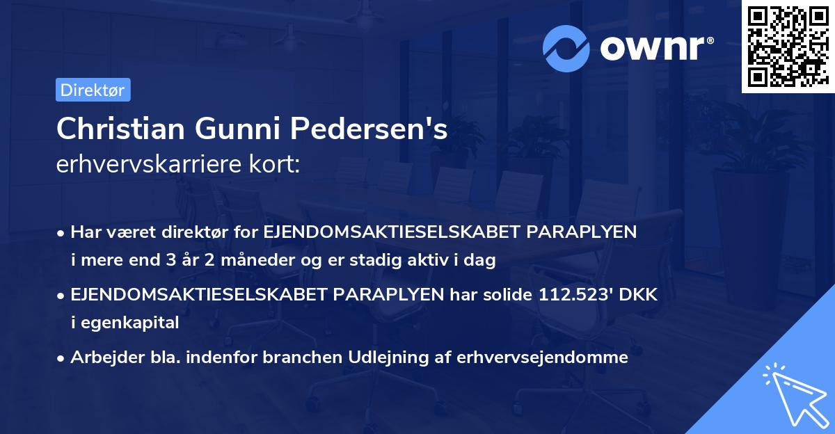 Christian Gunni Pedersen's erhvervskarriere kort