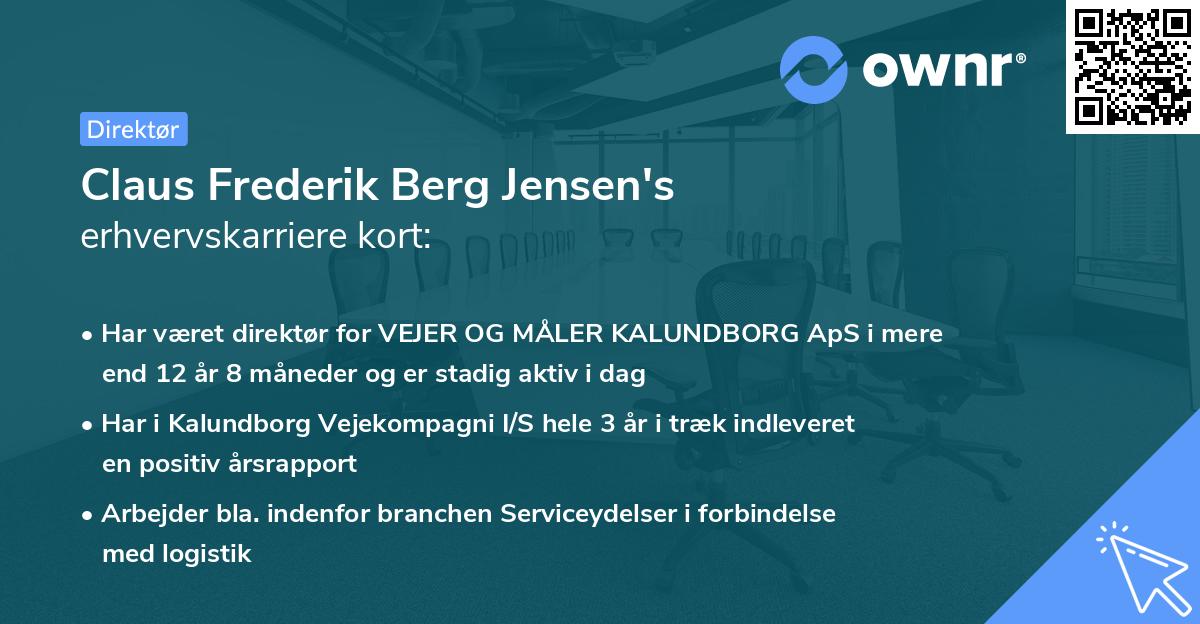 Claus Frederik Berg Jensen's erhvervskarriere kort