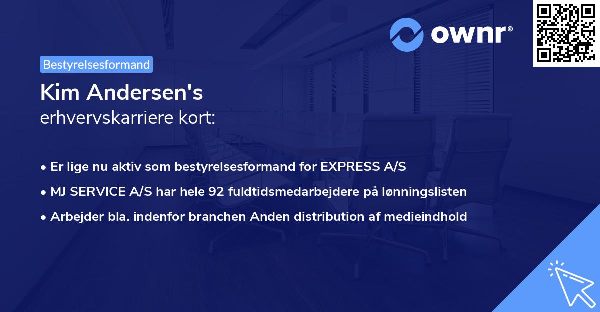 Kim Andersen's erhvervskarriere kort