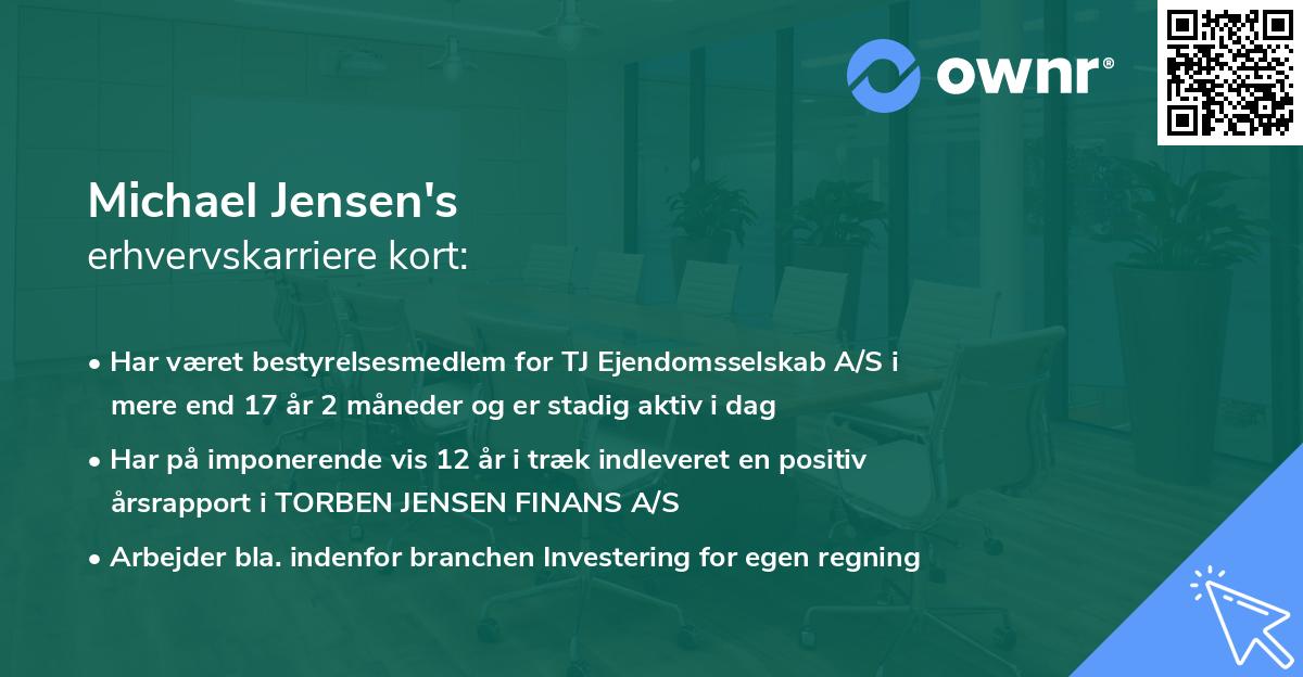 Michael Jensen's erhvervskarriere kort