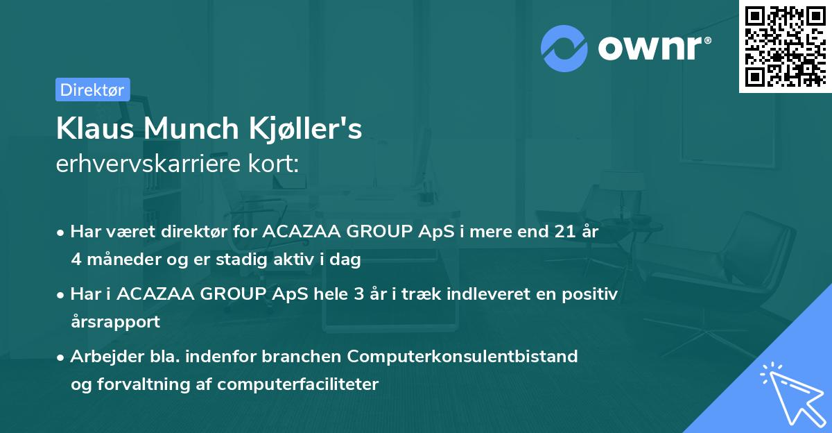 Klaus Munch Kjøller's erhvervskarriere kort