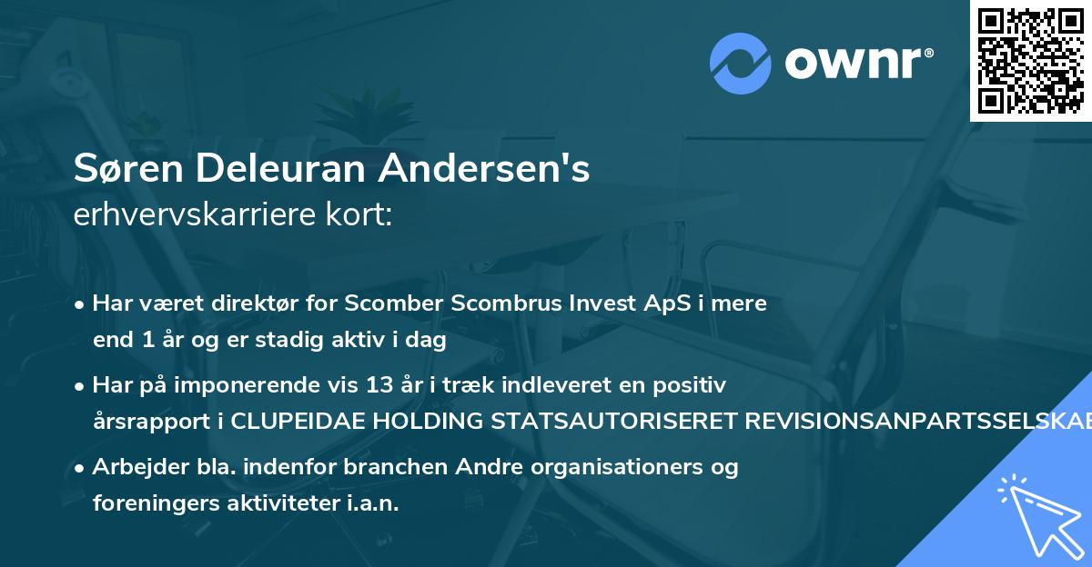 Søren Deleuran Andersen's erhvervskarriere kort