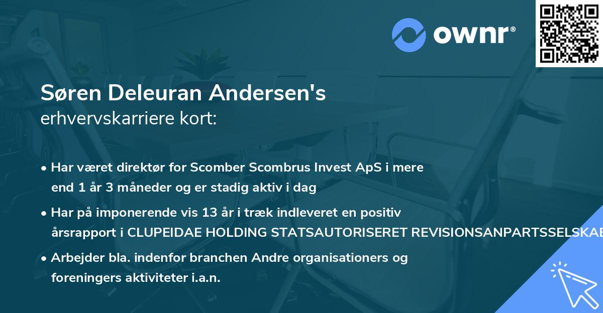 Søren Deleuran Andersen's erhvervskarriere kort