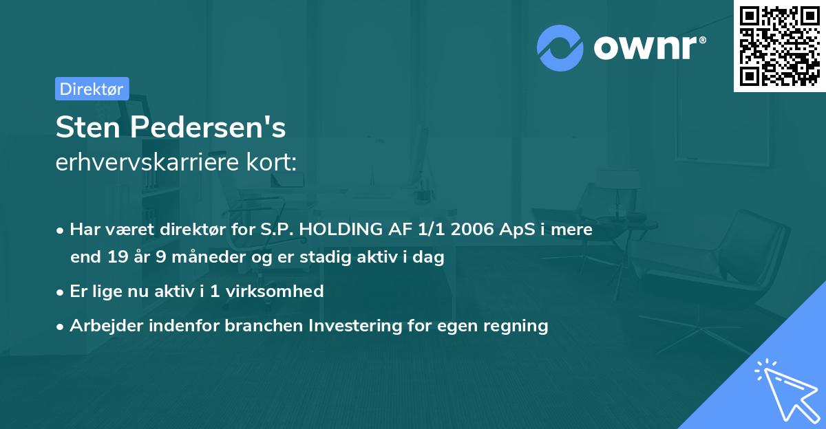 Sten Pedersen's erhvervskarriere kort