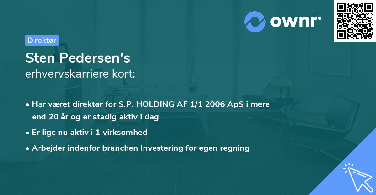 Sten Pedersen's erhvervskarriere kort