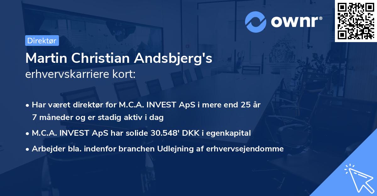 Martin Christian Andsbjerg's erhvervskarriere kort