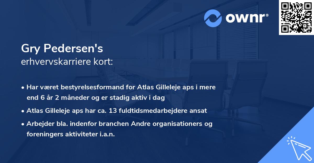 Gry Pedersen's erhvervskarriere kort