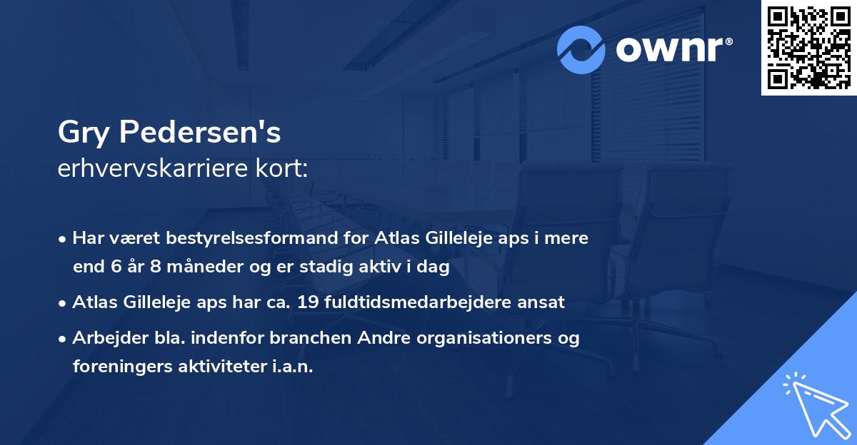 Gry Pedersen's erhvervskarriere kort